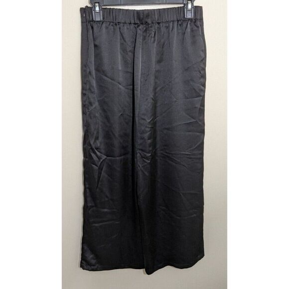 Rachel Zoe Pants Black Wide Leg Crop Elastic Back High Rise Size Small - Picture 2 of 9